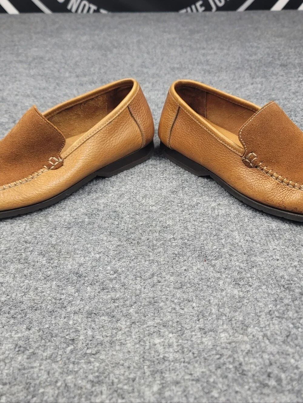 Hush Puppies Suede & Leather Slip On Lofers Shoes Brown Size 8.5